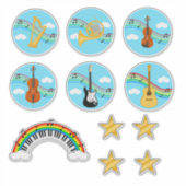 Autocollant de pack varié d'instruments de musique (Devant)