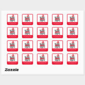 Autocollant de packaging d'affaires floral rouge M (Feuille)