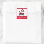 Autocollant de packaging d'affaires floral rouge M (Sac)