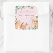 Autocollant de page de garde rose Animaux des Bois (Sac)