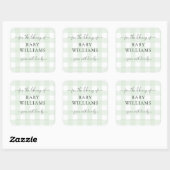 Autocollant de page de garde vert gingham (Feuille)