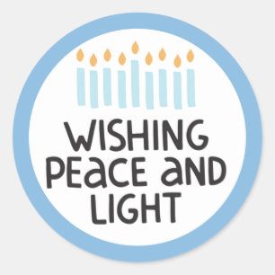 Autocollant de paix et de lumière de Hanukkah