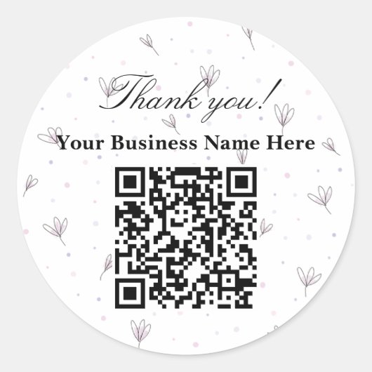 Autocollant de papier cadeau rond avec code QR pro (Devant)