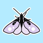 Autocollant de papillon de nuit violet mignon
