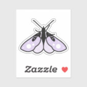 Autocollant de papillon de nuit violet mignon (Feuille)