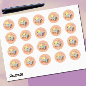 Autocollant de Pâques poussin clignant sortant d'œ