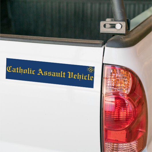 Autocollant de pare-chocs catholique (Sur camion)