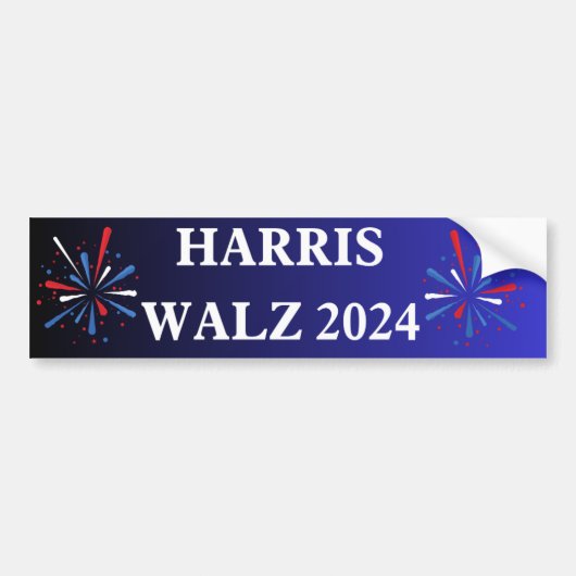 Autocollant de pare-chocs Harris Walz 2024 (Devant)