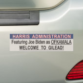 Autocollant de pare-chocs Joe Biden Handmaid - OFK (En voiture)