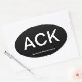 Autocollant de pare-chocs ovale ACK Nantucket (Enveloppe)