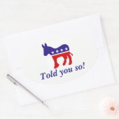 autocollant de pare-chocs ovale âne démocrate "vou (Enveloppe)