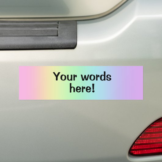 Autocollant de pare-chocs Pastel Rainbow personnal (En voiture)