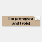 Autocollant de pare-chocs Pro-Opera Voter Frasier  (Devant)