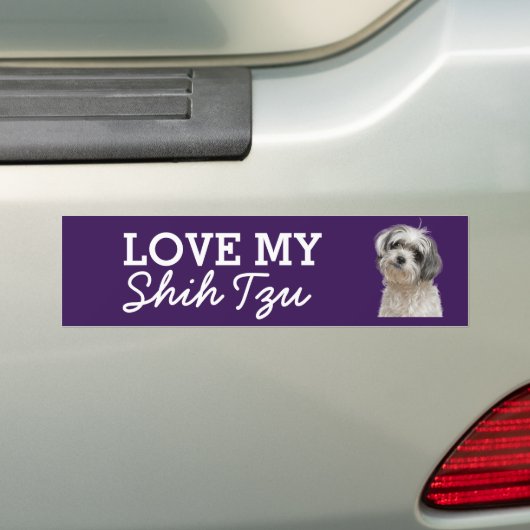 Autocollant de pare-chocs Shih Tzu (En voiture)