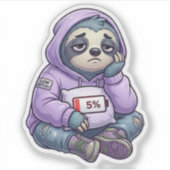 Autocollant de paresseux à faible batterie mignon (Devant)