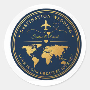 Autocollant de passeport de mariage de destination