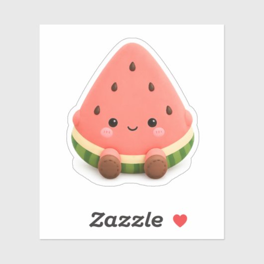 Autocollant de pastèque Kawaii Mignon (Feuille)