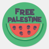 Autocollant de pastèque Palestine libre (Devant)