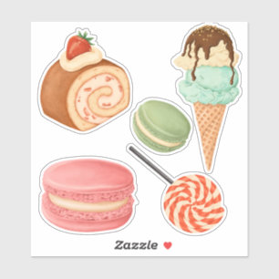 Autocollant de pâtisseries mignonnes