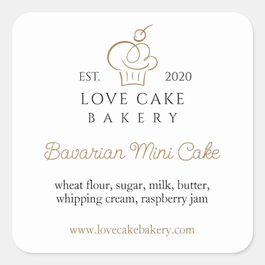 Autocollant de pâtisseries personnalisées (Devant)