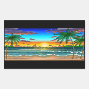 Autocollant de paysage de paysage de plage