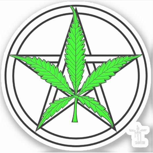 Autocollant de pentagramme vert (Devant)