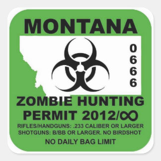 Autocollant de permis Zombie Montana