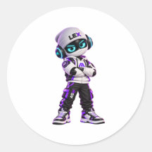 Autocollant de personnage de robot IA futuriste Le