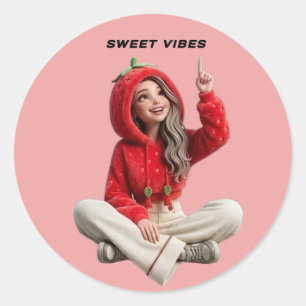 Autocollant de personnage de sweat à capuche frais