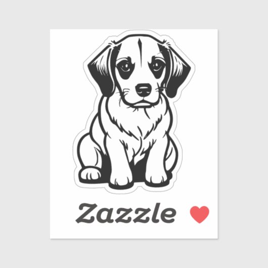 autocollant de petit chien mignon (Feuille)