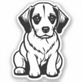autocollant de petit chien mignon (Recto)