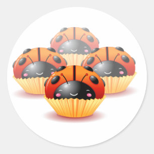 Autocollant de petits gâteaux de coccinelle