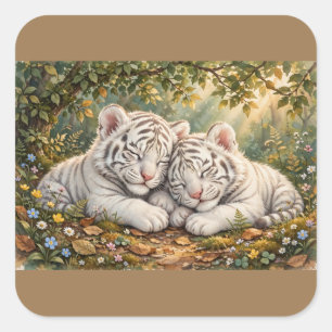 Autocollant de petits tigres endormis mignons – Fa