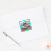 Autocollant de photo à bordure turquoise (Enveloppe)
