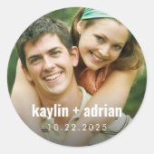 Autocollant de photo de mariage pour les faveurs,  (Devant)