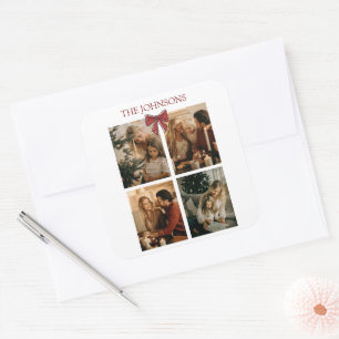 Autocollant de photos de Noël personnalisées pour