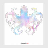 Autocollant de pieuvre aquarelle (Feuille)