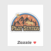 Autocollant de Pilot Station, Alaska (Feuille)