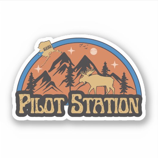 Autocollant de Pilot Station, Alaska (Devant)