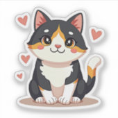 Autocollant de planificateur de chat calico Chibi (Devant)