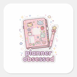 Autocollant de planificateur rose Kawaii obsédé pa