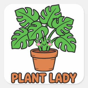 Autocollant de plante d'intérieur Monstera mignonn