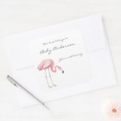 autocollant de plaque de Baby shower Flamant rose (Enveloppe)