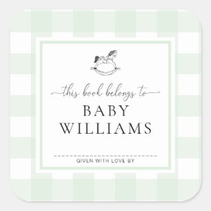 Autocollant de plaque de livre Cheval à bascule Gi