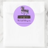 Autocollant de plat de livre (cheval pourpre de (Sac)