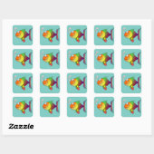 Autocollant de poisson coloré (Feuille)