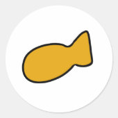 Autocollant de poisson jaune personnalisable (Devant)