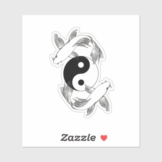 Autocollant de poisson Koi Ying Yang (Feuille)
