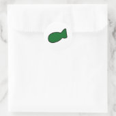 Autocollant de poisson vert personnalisable (Sac)