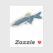 Autocollant de poisson-Zebrafish (Feuille)
